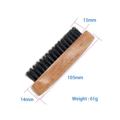 Beard Brush for Men - Boar Bristles square and Natural wood