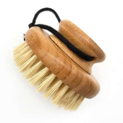 Round bamboo sisal bath brush